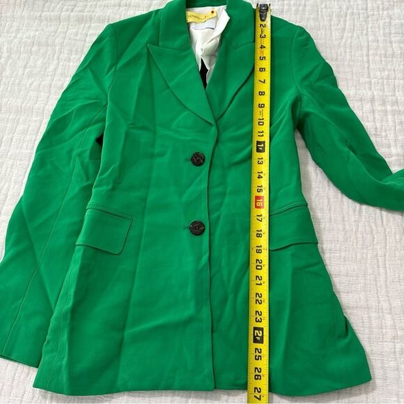 Rosetta Getty Women's Peak-lapel Two-Button Stretch-cady Jacket Size 4 Green - Picture 9 of 13